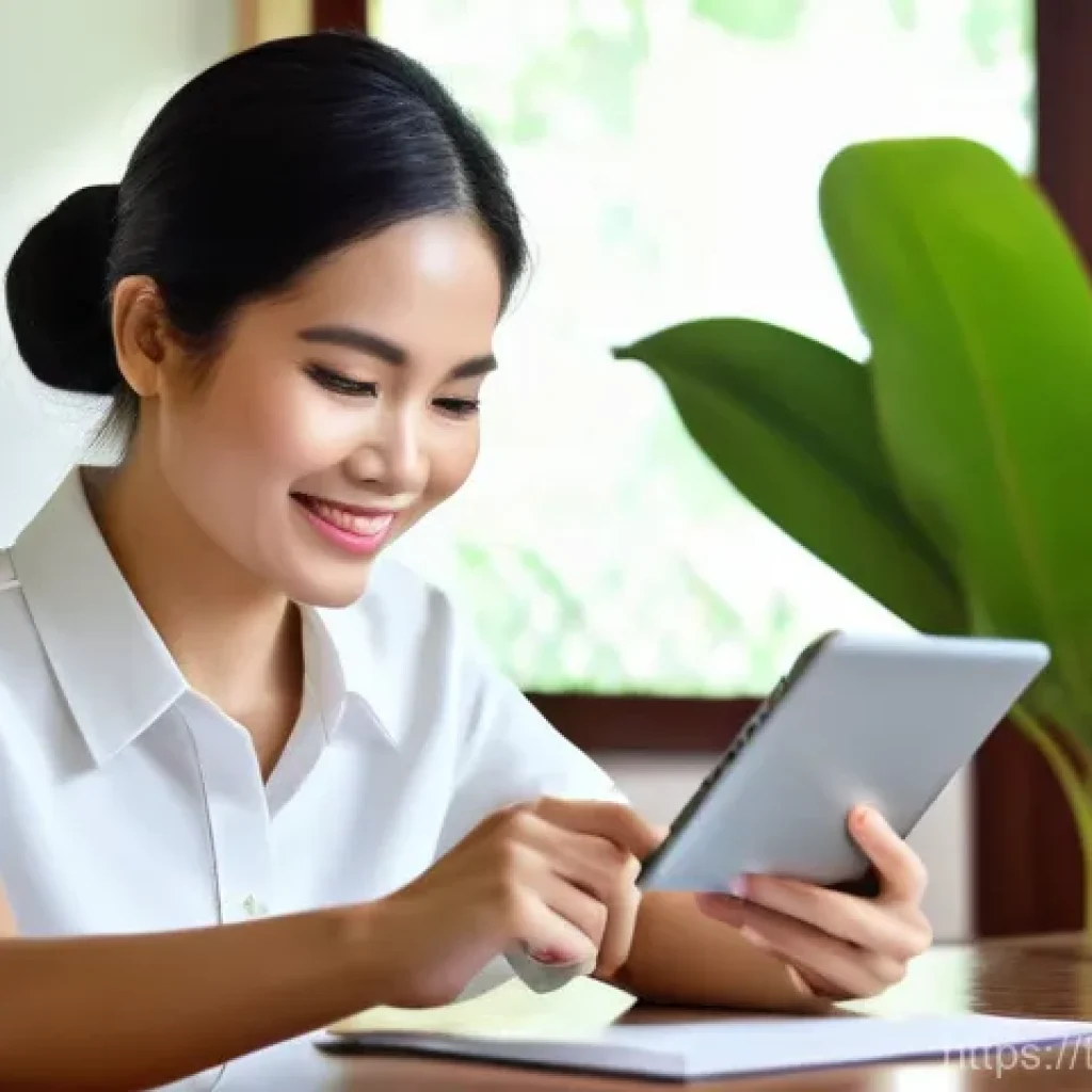 공공정책에서의 디지털 전환 사례 - **Prompt 1: Effortless Digital Access in a Thai Home**
"A bright, naturally lit image of a Thai ...
