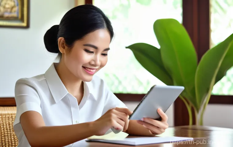 공공정책에서의 디지털 전환 사례 - **Prompt 1: Effortless Digital Access in a Thai Home**
    "A bright, naturally lit image of a Thai ...