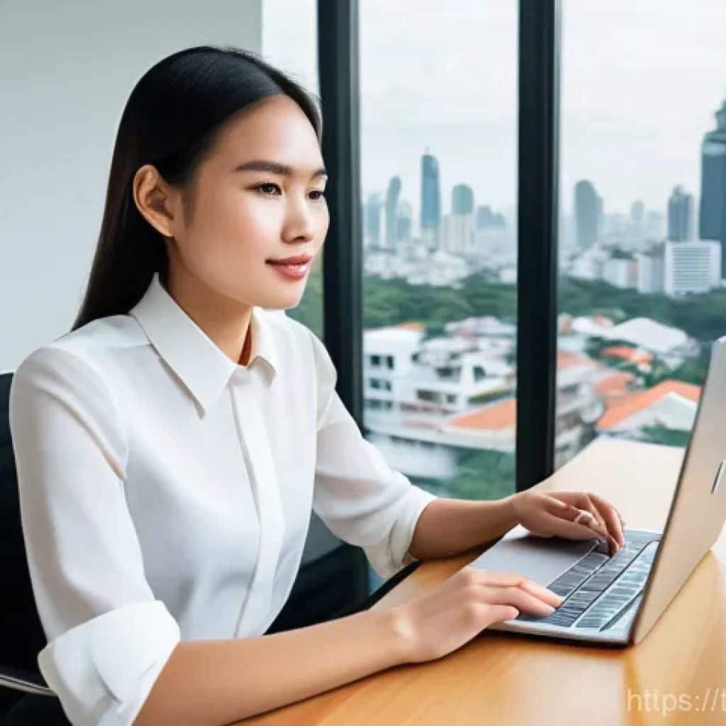 공공정책 전문가 네트워킹 방법 - **Prompt:** "A confident young Thai female professional, dressed in smart business casual attire, is...