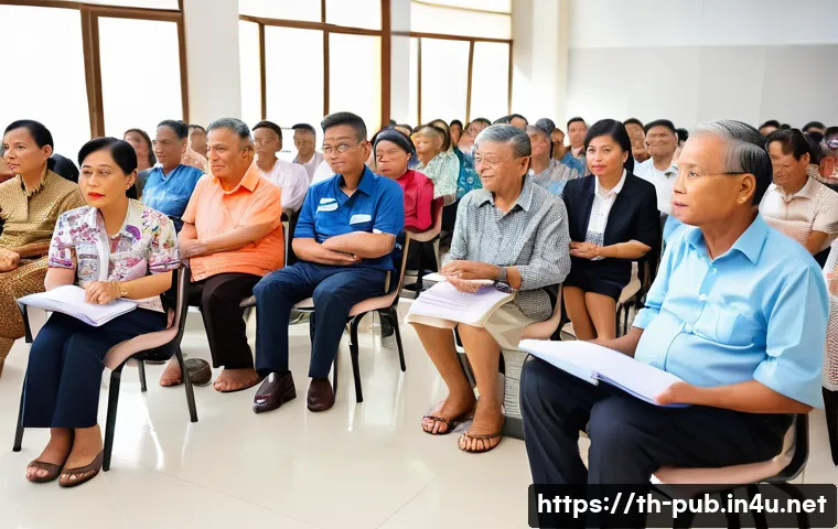 공공정책 분석 방법 - An illustration of a diverse group of Thai citizens actively participating in a public policy forum ...
