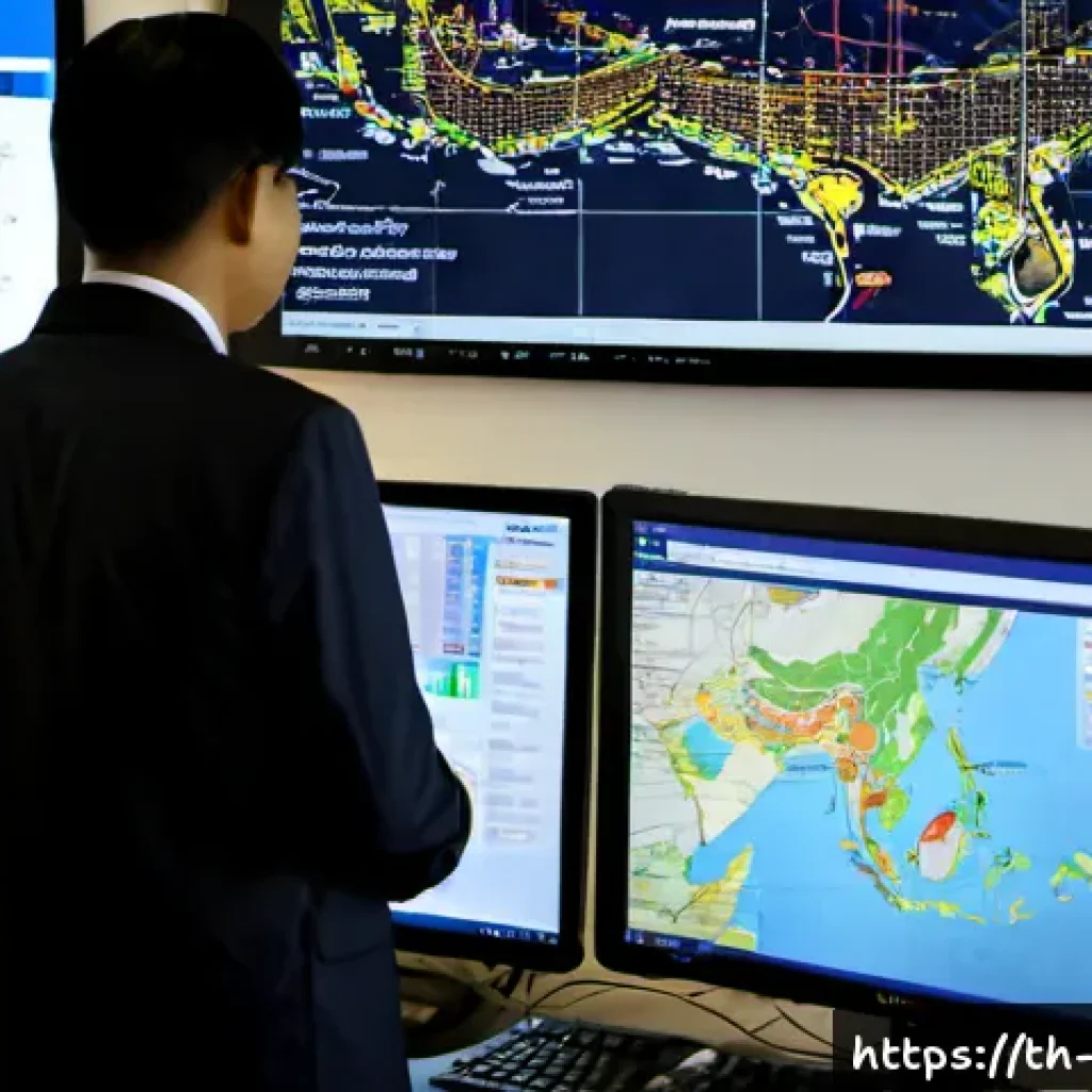 공공정책 데이터 분석 방법 - Photorealistic public policy data analysis scene in a modern Bangkok municipal planning office, Thai...