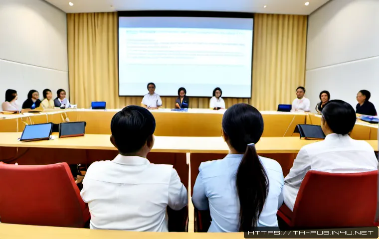 Home 29 공공정책 세미나와 워크숍 참여 팁 - Photorealistic public policy seminar in modern Bangkok, diverse Thai adult attendees listening atten...