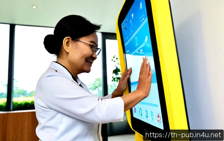 Home 17 공공정책에서의 AI 활용 - Photorealistic Thai public service center, a friendly government staff member helping an elderly Tha...